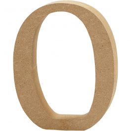 Chiffre: 0, H: 8 cm, épaisseur 1.5 cm, MDF - 1 pc