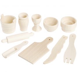 Outils de cuisine en Bois, L: 40-60 mm - 10 pcs