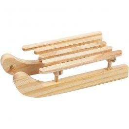 Traîneau en Bois, taille 6.5x2.5 cm - 6 pcs