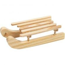 Traîneau en Bois, taille 6.5x2.5 cm - 2 pcs