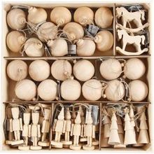 Ornement de Noë en Bois, H: 5.5-9 cm - 72 pcs