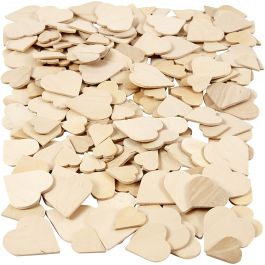 Mosaïque en Bois coeur, taille 18-30 mm, épaisseur 2 mm - 60 pcs