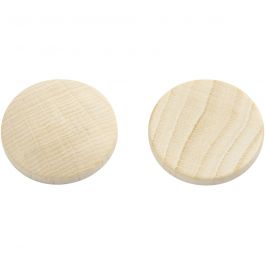 Boutons en Bois, P: 25 mm, épaisseur 5 mm - 15 pcs