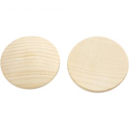 Boutons en Bois, P: 40 mm, épaisseur 6 mm - 10 pcs