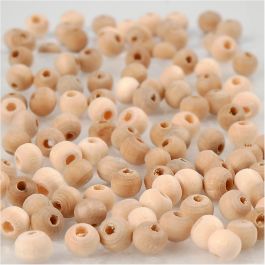 Perle de bois, P: 5 mm, trou taille 1.5 mm - 100 pcs