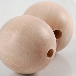Perle de bois, P: 35 mm, trou taille 6 mm - 2 pcs