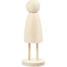 Figurine en Bois, H: 13,8 cm, P: 5 cm - 1 pc