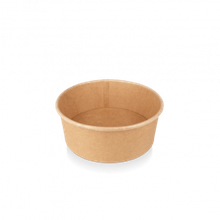 Barquette à salade et à sauce 360ml Ø118x55mm kraft - 500 pcs