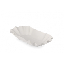 Bol en carton festonné 140x37x220mm Blanc - 1.000 pcs
