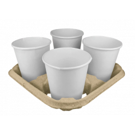 Plateau de transport pour 4 Gobelets Carton recyclé - 220 pcs