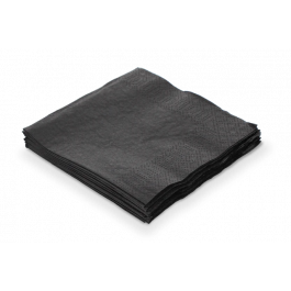 Serviette de table 2 couches Paper 1/4 plié 400x400mm Noir - 1.500 pcs
