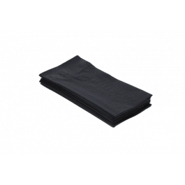 Serviette de table 2 couches Paper 1/8 plié 400x400mm Noir - 1.500 pcs