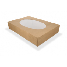 Boîte de traiteur kraft 460x320x80mm avec Fenêtre - 50 pcs