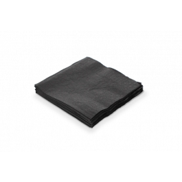 Serviette de table 2 couches Paper 1/4 plié 240x240mm Noir - 4.000 pcs