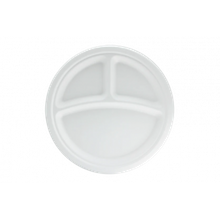 Assiette en Canne à Sucre Ø260mm 3-compartiments - 500 pcs