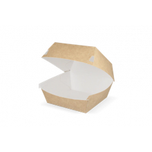 Boîte à Hamburger 105x85x105mm kraft/blanc - 400 pcs