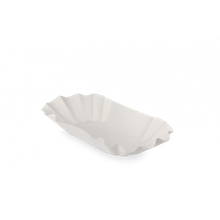 Bol en carton festonné 100x32x200mm Blanc - 1.000 pcs