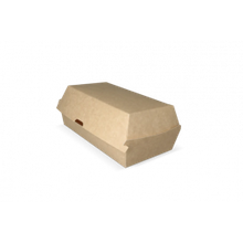 Boîte à hot-dog 200x100x80mm kraft/Blanc - 300 pcs