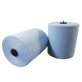 Rouleau d’essuie-mains Matic 2 couches 150 mètres Ø210mm 100% cellulose bleu T7 - 6 pcs