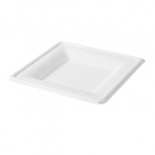 Assiette Canne à Sucre 160x160mm Blanc BIO - 500 pcs