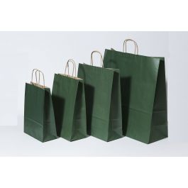 Sac en papier Vert foncé, 260+120x350mm - 50 pcs