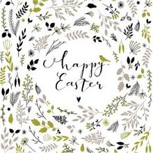 Serviettes de table Happy Easter, taille 33x33 cm - 20 pcs