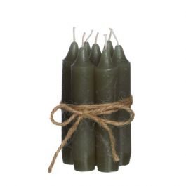 Bougie de table Vert, 110 mm - 7 pcs