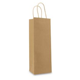 Sac bouteille de vin Marron, 12+10x35cm - 100 pcs