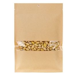 Sachet Kraft compostable et Thermoscellable ouvert avec fenêtre 112 x 157 mm (100 Pieces) [KHS46W]