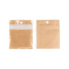 Sachet ZIP eco-friendly kraft/PLA 5.1x5.1 cm (100 pièces) [HZBBE9KC]