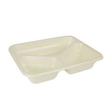 Barquette à 3 compartiments, cellulose 950 ml, 25 x 17.7 x 4.5 cm - 220 pièces