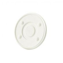 Couvercle plat en papier Ø 90 mm blanc - avec insertion pour paille - 1000 pièces