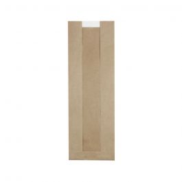 Sachet en kraft brun avec fenêtre 14 + 7x40 cm (500 pièces) [GB-DRE02143]