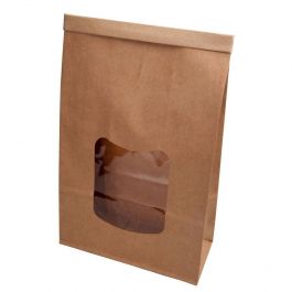Sachet kraft à fond plat et refermable 15.5x7x24.5 cm r (400 pieces) [GB-DRE02750]