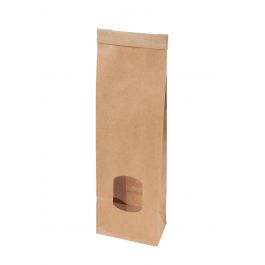 Sachet kraft avec fenêtre 7,5x4,5x24 cm refermable (500 pièces) [GB-DRE03990]