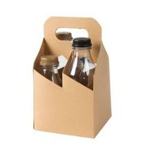 Plateau à bouteilles en carton pour 4 bouteilles rPET pliable - 150 pièces