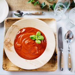 Assiette ronde Palm Leaf, Ø 23 cm, profonde - 200 pièces