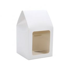 Boîte Kraft avec fenêtre blanc brillant 90x90x165mm - 25 pcs