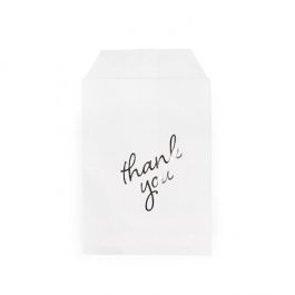 Paper Bags White with Silver Thank You 7,6x12,7 cm (100 pieces) [GPB35ST]