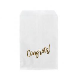 Paper Bags White with Gold Congrats 12,7x20,3 cm (100 pieces) [GPB58GC]