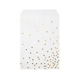 Paper Bags White with Gold Dots 12,7x20,3 cm (100 pieces) [GPB58GD]