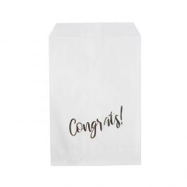 Paper Bags White with Silver Congrats 12,7x20,3 cm (100 pieces) [GPB58SC]