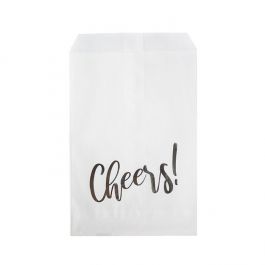 Paper Bags White with Silver Cheers 12,7x20,3 cm (100 pieces) [GPB58SCH]
