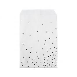 Paper Bags White with Silver Dots 12,7x20,3 cm (100 pieces) [GPB58SD]