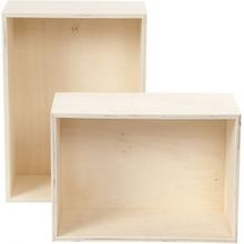 Boîtes de rangement rectangle, H: 27+31 cm, L: 19.5+22.5 cm, profondeur 12.5 cm - 2 pcs