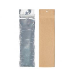 Grip Seal Bags Transparent/Kraft 6,4x22,9 cm (100 pieces) [HZBB1CK]