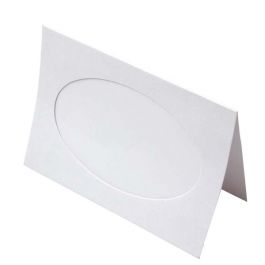 Cartes blanches 105x163mm avec fenêtre ovale - Taille extérieure pour impression 125x175mm. 240g 143x216mm - 25 pcs