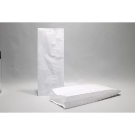 Sachet en papier Blanc en Cellulose avec soufflet, 140x60x280mm - 125 pcs