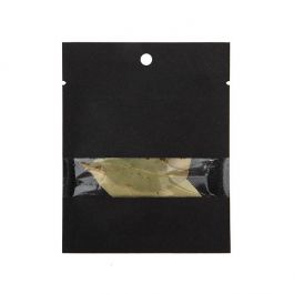 Kraft Bags Black Eco-fiendly 7,6x10,2 cm Sealable With Window (100 pieces) [KHS34BKW]