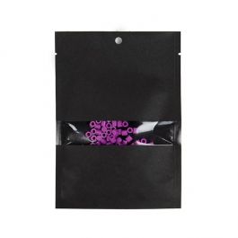 Kraft Bags Black Eco-fiendly 10,2x15,2 cm Sealable With Window (100 pieces) [KHS46BKW]